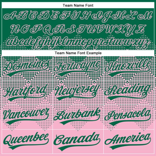 Custom Kelly Green Light Pink 3D Gradient Square Shape Two-Button Unisex Softball Jersey