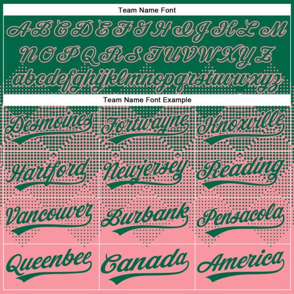 Custom Kelly Green Medium Pink 3D Gradient Square Shape Two-Button Unisex Softball Jersey