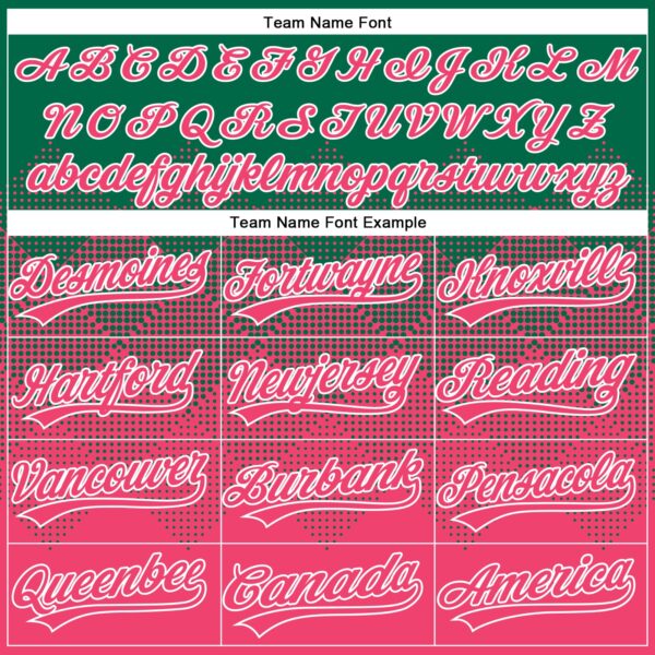 Custom Kelly Green Neon Pink-White 3D Gradient Square Shape Two-Button Unisex Softball Jersey