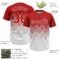 Custom Red White 3D Gradient Square Shape Two-Button Unisex Softball Jersey