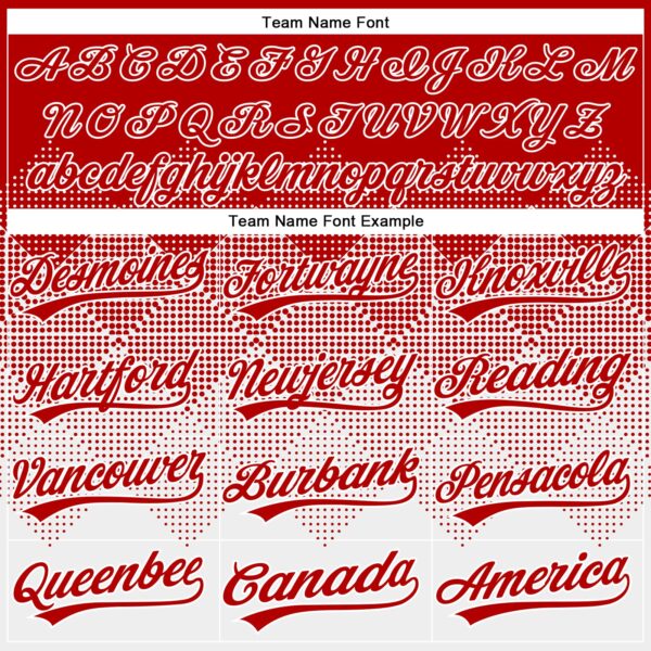 Custom Red White 3D Gradient Square Shape Two-Button Unisex Softball Jersey