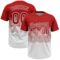 Custom Red White 3D Gradient Square Shape Two-Button Unisex Softball Jersey
