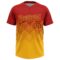 Custom Red Gold 3D Gradient Square Shape Two-Button Unisex Softball Jersey