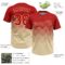 Custom Red Cream 3D Gradient Square Shape Two-Button Unisex Softball Jersey