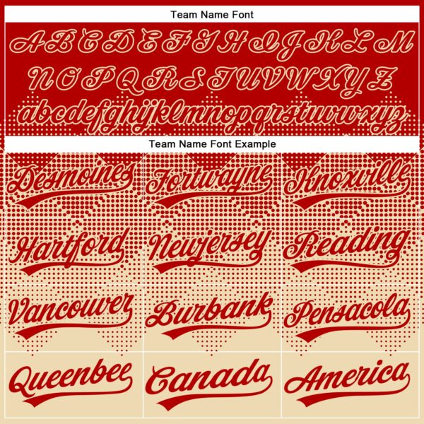 Custom Red Cream 3D Gradient Square Shape Two-Button Unisex Softball Jersey