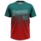 Custom Teal Red-White 3D Gradient Square Shape Two-Button Unisex Softball Jersey