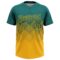 Custom Teal Gold 3D Gradient Square Shape Two-Button Unisex Softball Jersey