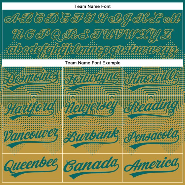 Custom Teal Old Gold 3D Gradient Square Shape Two-Button Unisex Softball Jersey