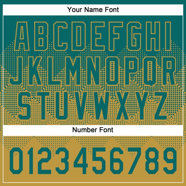 Custom Teal Old Gold 3D Gradient Square Shape Two-Button Unisex Softball Jersey