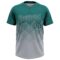 Custom Teal Gray 3D Gradient Square Shape Two-Button Unisex Softball Jersey