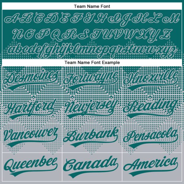 Custom Teal Gray 3D Gradient Square Shape Two-Button Unisex Softball Jersey