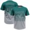 Custom Teal Gray 3D Gradient Square Shape Two-Button Unisex Softball Jersey