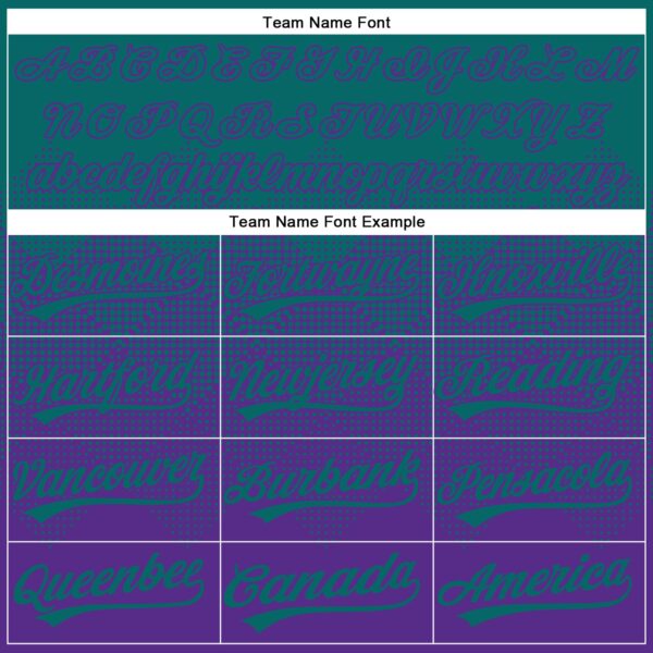 Custom Teal Purple 3D Gradient Square Shape Two-Button Unisex Softball Jersey
