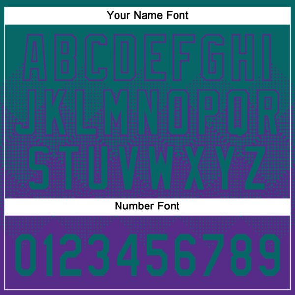 Custom Teal Purple 3D Gradient Square Shape Two-Button Unisex Softball Jersey