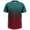Custom Teal Crimson 3D Gradient Square Shape Two-Button Unisex Softball Jersey