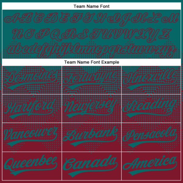 Custom Teal Crimson 3D Gradient Square Shape Two-Button Unisex Softball Jersey