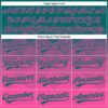 Custom Teal Pink 3D Gradient Square Shape Two-Button Unisex Softball Jersey