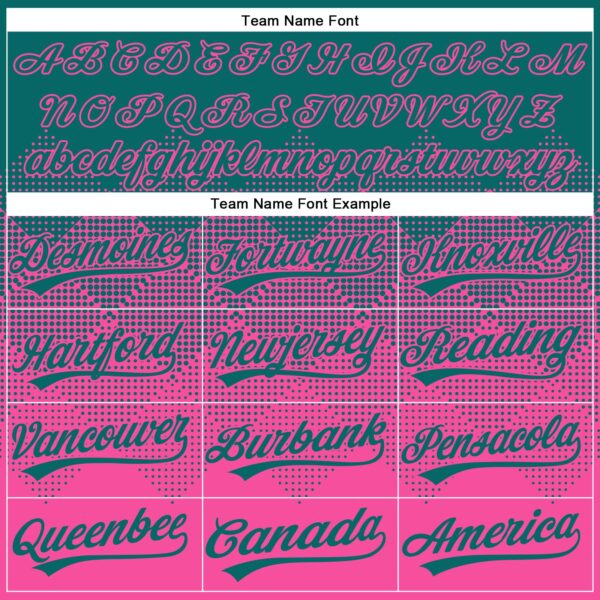 Custom Teal Pink 3D Gradient Square Shape Two-Button Unisex Softball Jersey