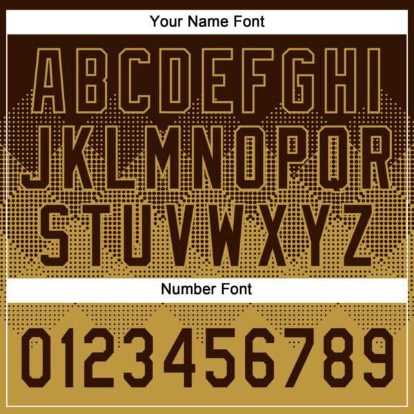 Custom Brown Old Gold 3D Gradient Square Shape Two-Button Unisex Softball Jersey