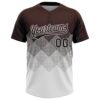 Custom Brown White 3D Gradient Square Shape Two-Button Unisex Softball Jersey