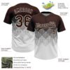 Custom Brown White 3D Gradient Square Shape Two-Button Unisex Softball Jersey