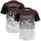 Custom Brown White 3D Gradient Square Shape Two-Button Unisex Softball Jersey