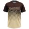 Custom Brown Cream 3D Gradient Square Shape Two-Button Unisex Softball Jersey