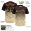 Custom Brown Cream 3D Gradient Square Shape Two-Button Unisex Softball Jersey