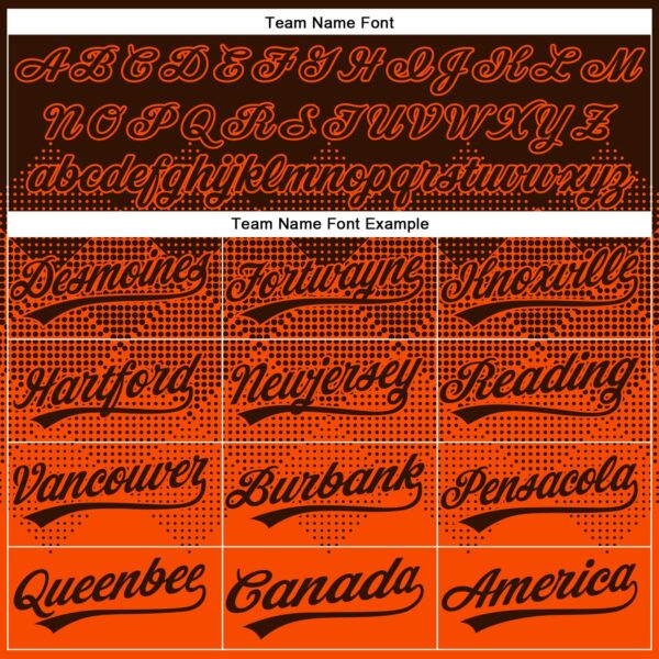 Custom Brown Orange 3D Gradient Square Shape Two-Button Unisex Softball Jersey