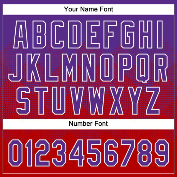 Custom Purple Red-White 3D Gradient Square Shape Two-Button Unisex Softball Jersey