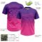 Custom Purple Pink 3D Gradient Square Shape Two-Button Unisex Softball Jersey