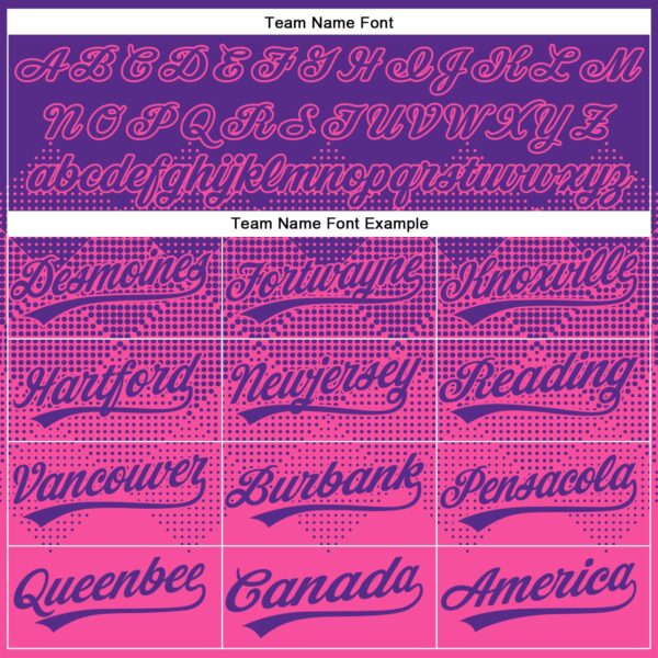 Custom Purple Pink 3D Gradient Square Shape Two-Button Unisex Softball Jersey