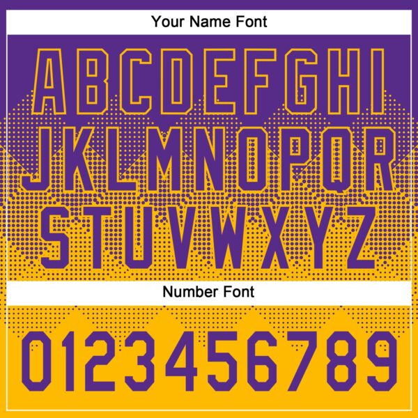 Custom Purple Gold 3D Gradient Square Shape Two-Button Unisex Softball Jersey