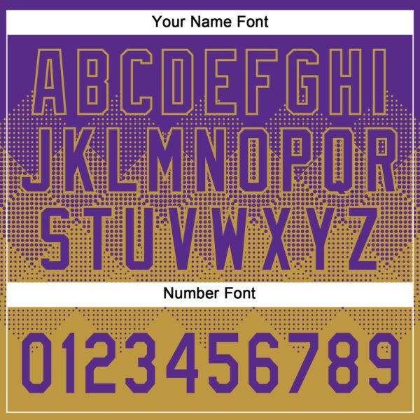 Custom Purple Old Gold 3D Gradient Square Shape Two-Button Unisex Softball Jersey