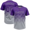 Custom Purple Gray 3D Gradient Square Shape Two-Button Unisex Softball Jersey