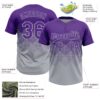 Custom Purple Gray 3D Gradient Square Shape Two-Button Unisex Softball Jersey