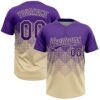 Custom Purple Cream 3D Gradient Square Shape Two-Button Unisex Softball Jersey