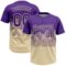 Custom Purple Cream 3D Gradient Square Shape Two-Button Unisex Softball Jersey