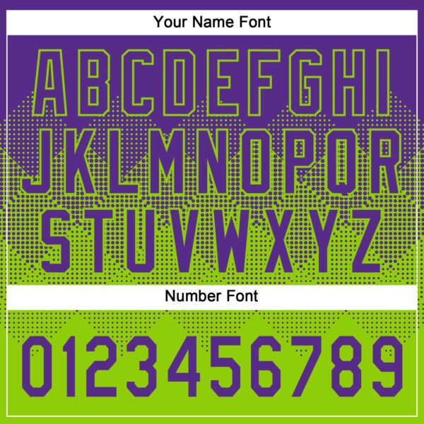 Custom Purple Neon Green 3D Gradient Square Shape Two-Button Unisex Softball Jersey