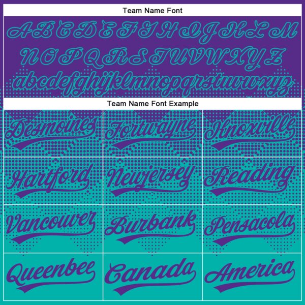 Custom Purple Aqua 3D Gradient Square Shape Two-Button Unisex Softball Jersey