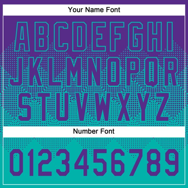 Custom Purple Aqua 3D Gradient Square Shape Two-Button Unisex Softball Jersey