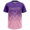 Custom Purple Light Pink 3D Gradient Square Shape Two-Button Unisex Softball Jersey