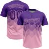 Custom Purple Light Pink 3D Gradient Square Shape Two-Button Unisex Softball Jersey