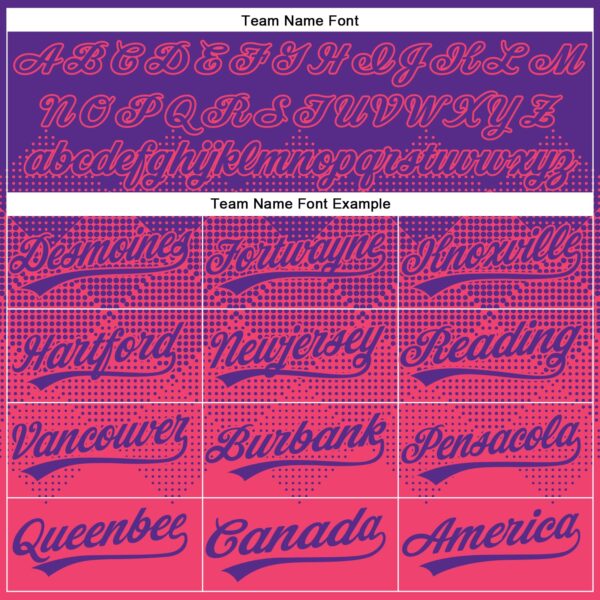 Custom Purple Neon Pink 3D Gradient Square Shape Two-Button Unisex Softball Jersey