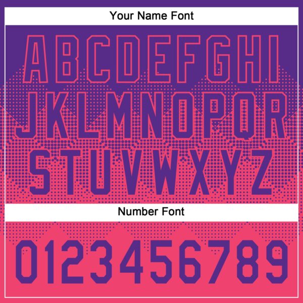 Custom Purple Neon Pink 3D Gradient Square Shape Two-Button Unisex Softball Jersey