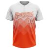 Custom White Orange 3D Gradient Square Shape Two-Button Unisex Softball Jersey