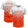 Custom White Orange 3D Gradient Square Shape Two-Button Unisex Softball Jersey