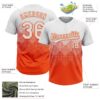 Custom White Orange 3D Gradient Square Shape Two-Button Unisex Softball Jersey