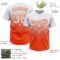 Custom White Orange 3D Gradient Square Shape Two-Button Unisex Softball Jersey