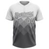 Custom White Steel Gray 3D Gradient Square Shape Two-Button Unisex Softball Jersey